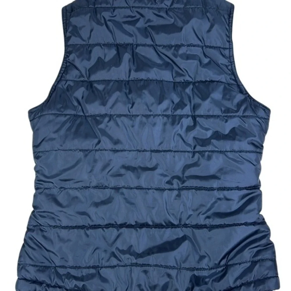 Le Tigre Y2K‎ Unisex Reversible Puffer Fleece Vest Black Blue Lime Green Size M